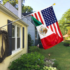 Premium Quality Combo Mexico American Diagonal Flag 3 x 5 Flag - Patriotic Decor (Sold By Set of 3)