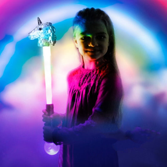 Magical Carnival Toy Light Up Unicorn Wands for Kids (Sold By Dozen)