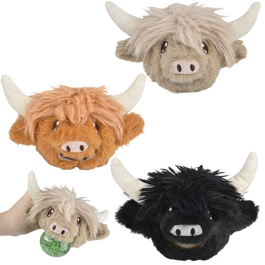 Highland Cow Squeezy Bead Plush Kids Toys in Bulk - Assorted