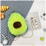 Wholesale New Stylish 12" Fuzzy Green Avocado Crossbody Purse With Functional Fashion (Sold By Piece)