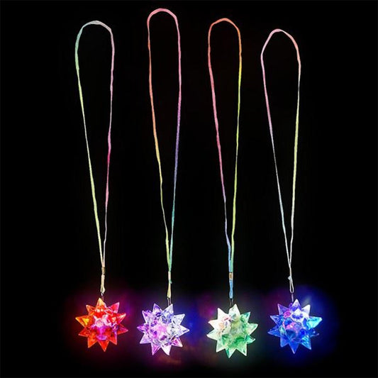 Crystal Star Ball Lighted Pendant In Bulk- Assorted