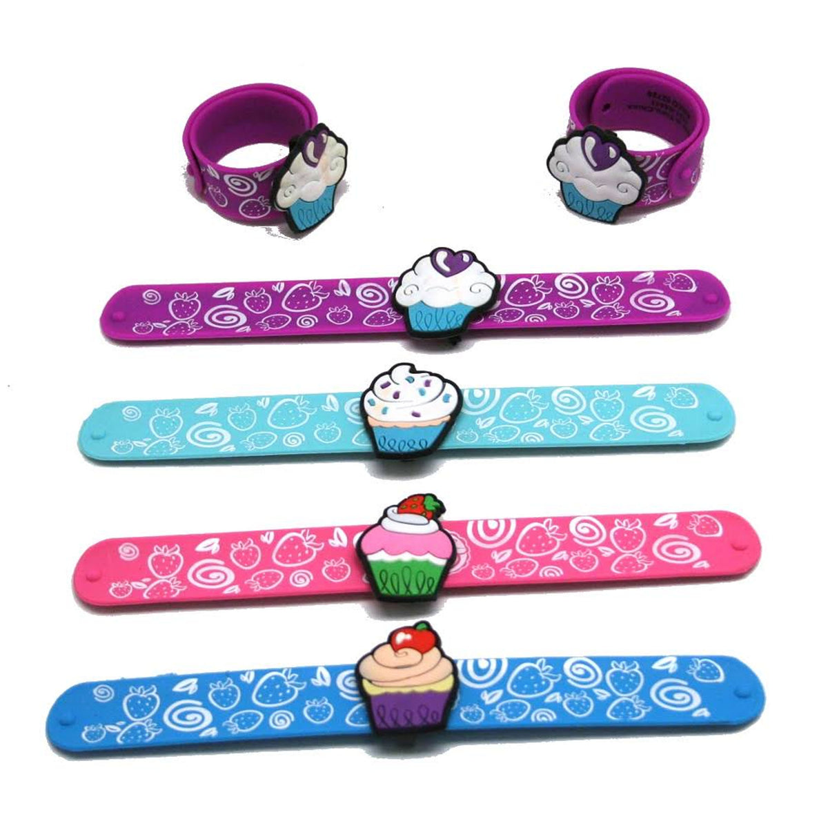 Cupcake Slap Bracelet In Bulk- Assorted