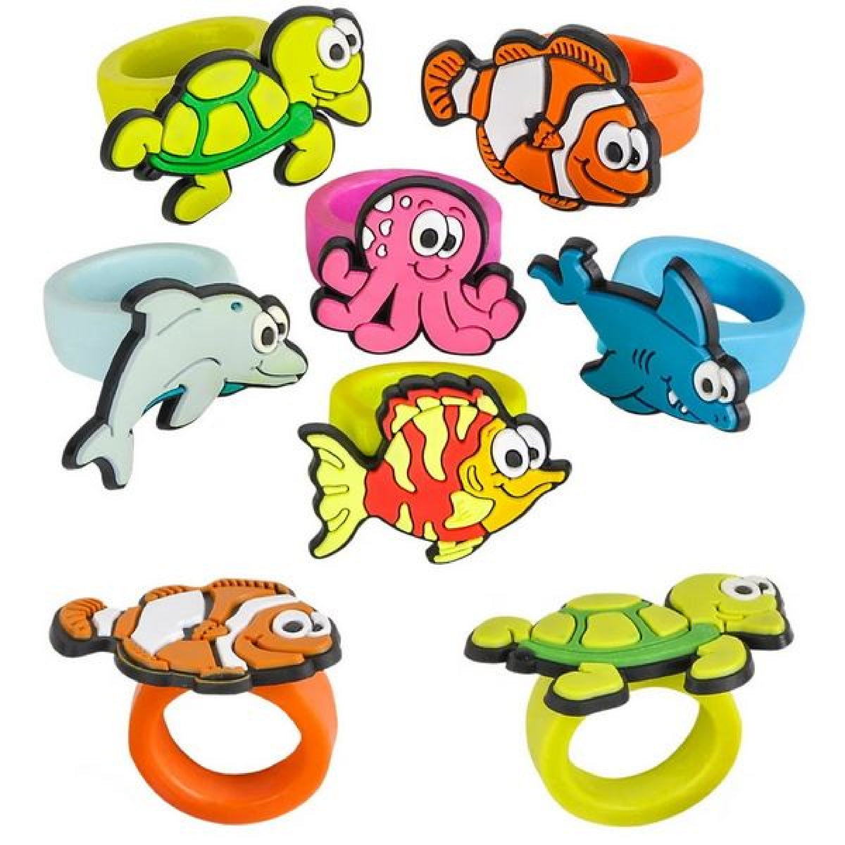 Sea Life  Rubber Rings kids Toys In Bulk- Assorted