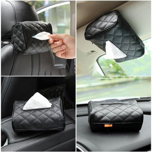 Car Hanging Leather Tissue Bag