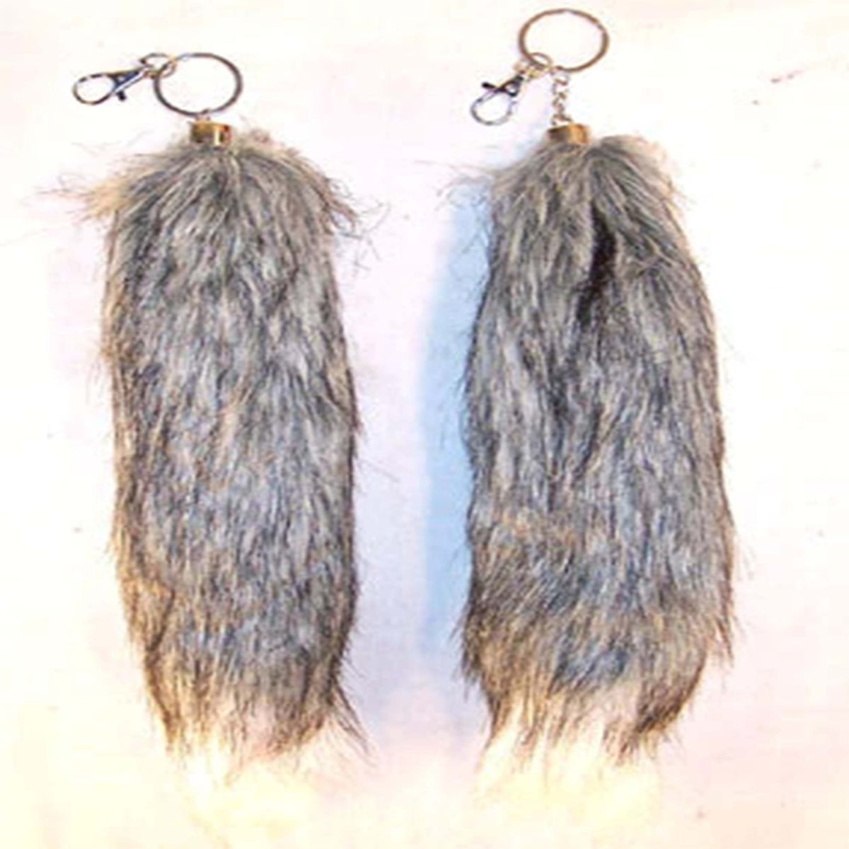 Wholesale Dark Brown and White Tip Fox Tail Keychain Stylish and Versatile Accessory(Sold by the piece)