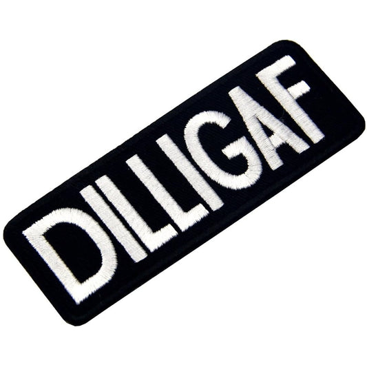 Wholesale DILLIGAF Jumbo Patch - Bold Embroidered Biker Patch (Sold By Piece)