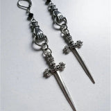 Wholesale  New Design Gothic Dagger Earrings, Metal Hand Dangle Jewelry (Sold By Piece)