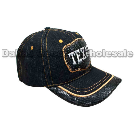 Snake Skin Casual Denim Baseball Caps For Men's Bulk - Assorted