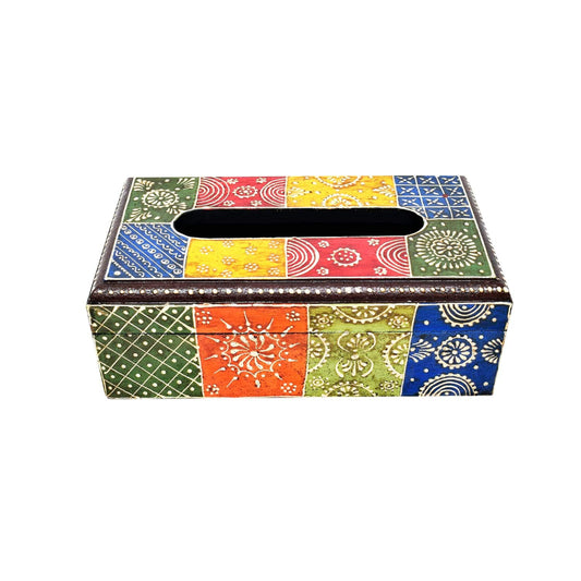 Wholesale Multicolor Designer Wooden Crafted Tissue Box (MOQ-10)