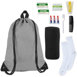 Wholesale  Deluxe Hygiene Kit with Drawstring Bag, Socks, Blanket - 10 PCS Set