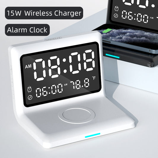 Alarm Clock with Wireless Charger For Apple