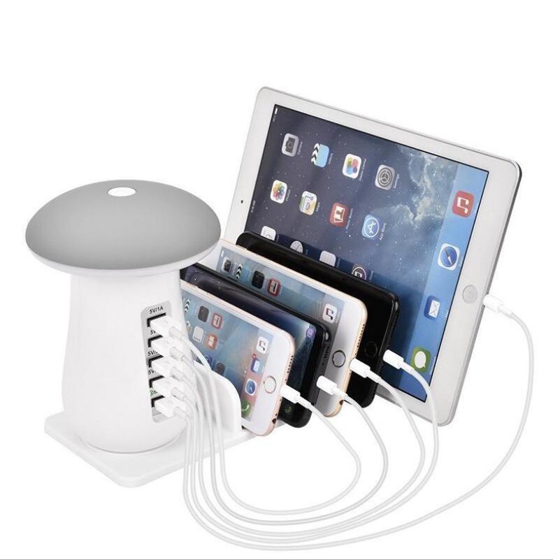 Multi Port Quick charger Mushroom Lamp