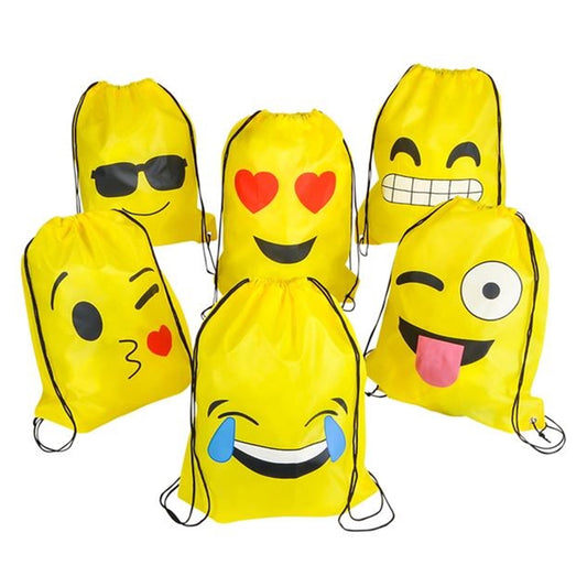 Emoticon Drawstring Bagpack kids toys In Bulk