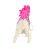 Felt Unicorn With Gold Coloured Horn