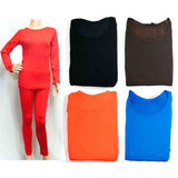 Crew Neck Fleece Thermal Long Johns For Ladies Bulk