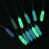 18" Chain Necklace With Glowing Bullet Shape Wire Wrapped Pendant (Sold by DZ)