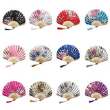 Chinese Style Hand Held Fans Personalized Pattern Silk Bamboo Folding Fans Handheld Wedding Hand Fan Cool Bamboo Flower Fan