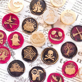 0709BA 25mm Happy Halloween Wax Seal Stamps Witch Broom Skull Bat Pumpkin Sealing Stamp head For Festival Happy Halloween Scrapbooking