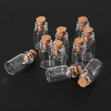 10pcs/Set 1mL Mini Small Glass Bottles with Clear Cork Stopper Tiny Vials Jars Containers Message Weddings Wish Jewelry Favors