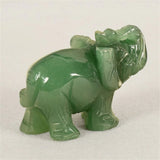 Handmade Carved Tangling Jade Elephant Gemstone Natural Crystal Figurine Good Luck Ornaments