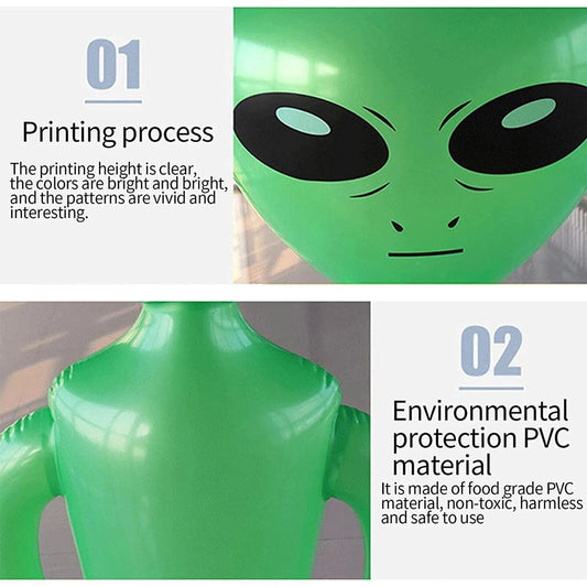 Huge 100-Inch Inflatable Green Alien - Extraterrestrial Fun (Sold By - 3 Piece)