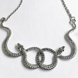 Wholesale New Intertwined Snakes Gothic Metal 23" Necklace - Dark and Striking (Sold By Piece)