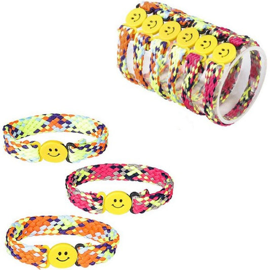 Woven Smile Face Braided Bracelet kids toys In Bulk- Assorted