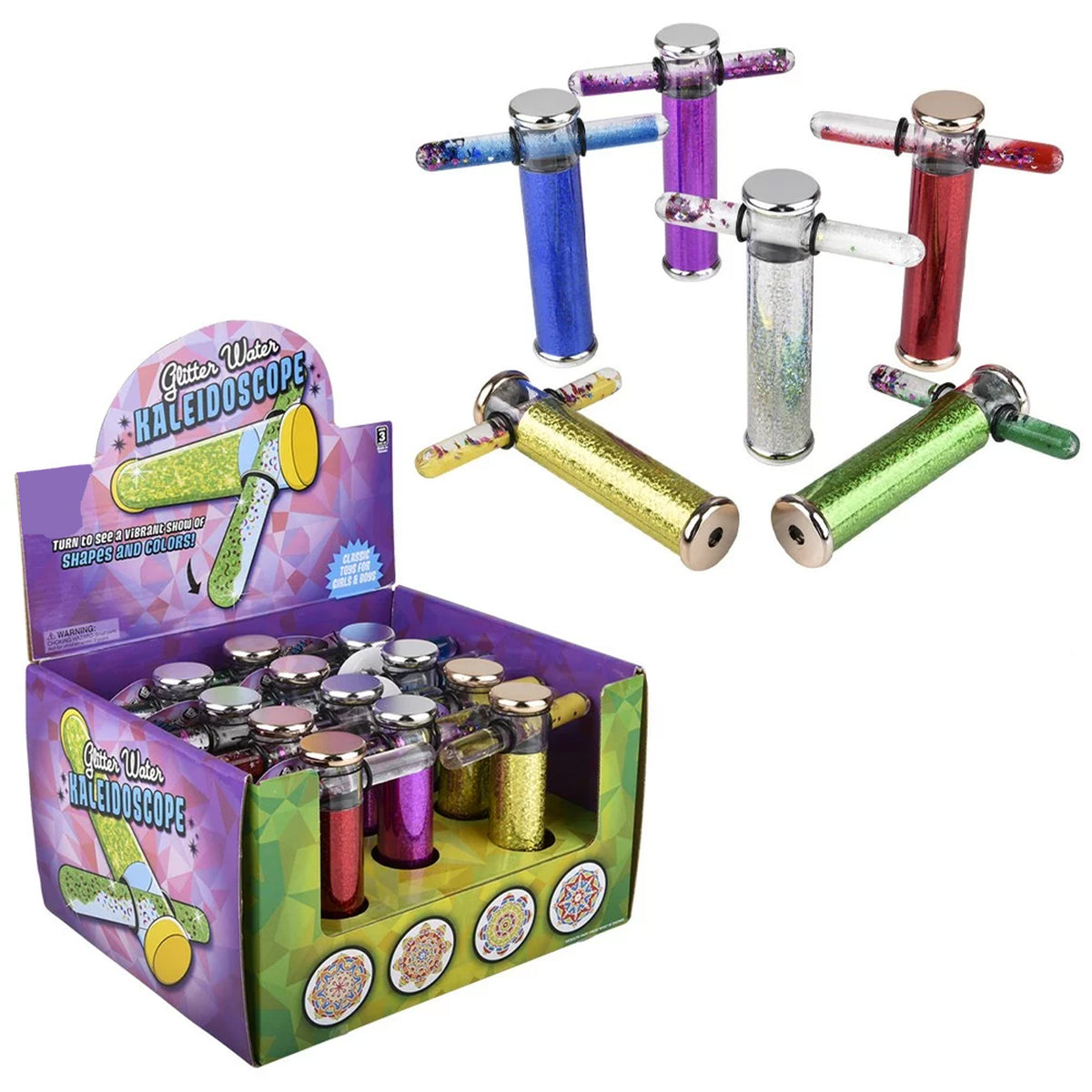 Kaleidoscope Glitter Wand For Kids In Bulk- Assorted