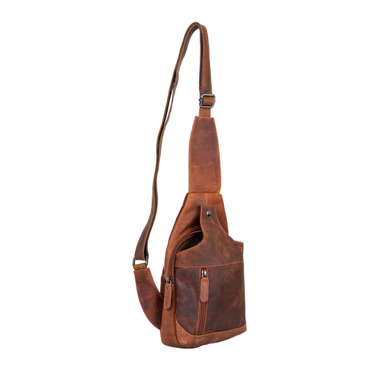 Unisex Sing Genuine Leather Crossbody & Chest Backpacks For Everyday Travelling