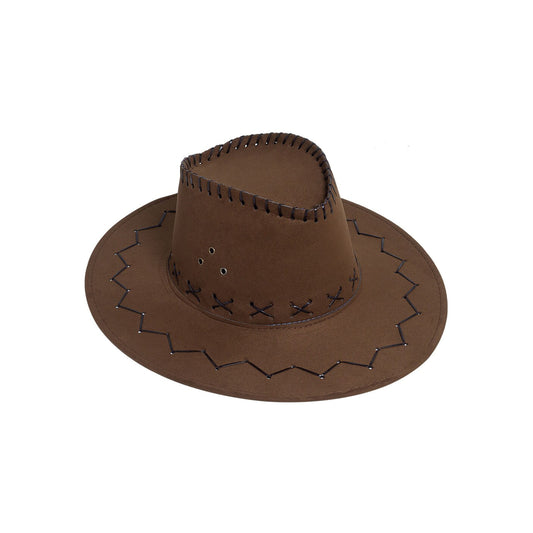 Wholesale   Light Brown Heavy Leather Style Western Cowboy Hat For Men's(Sold by the piece or dozen)