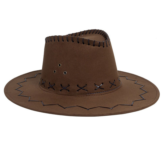 Wholesale   Light Brown Heavy Leather Style Western Cowboy Hat For Men's(Sold by the piece or dozen)