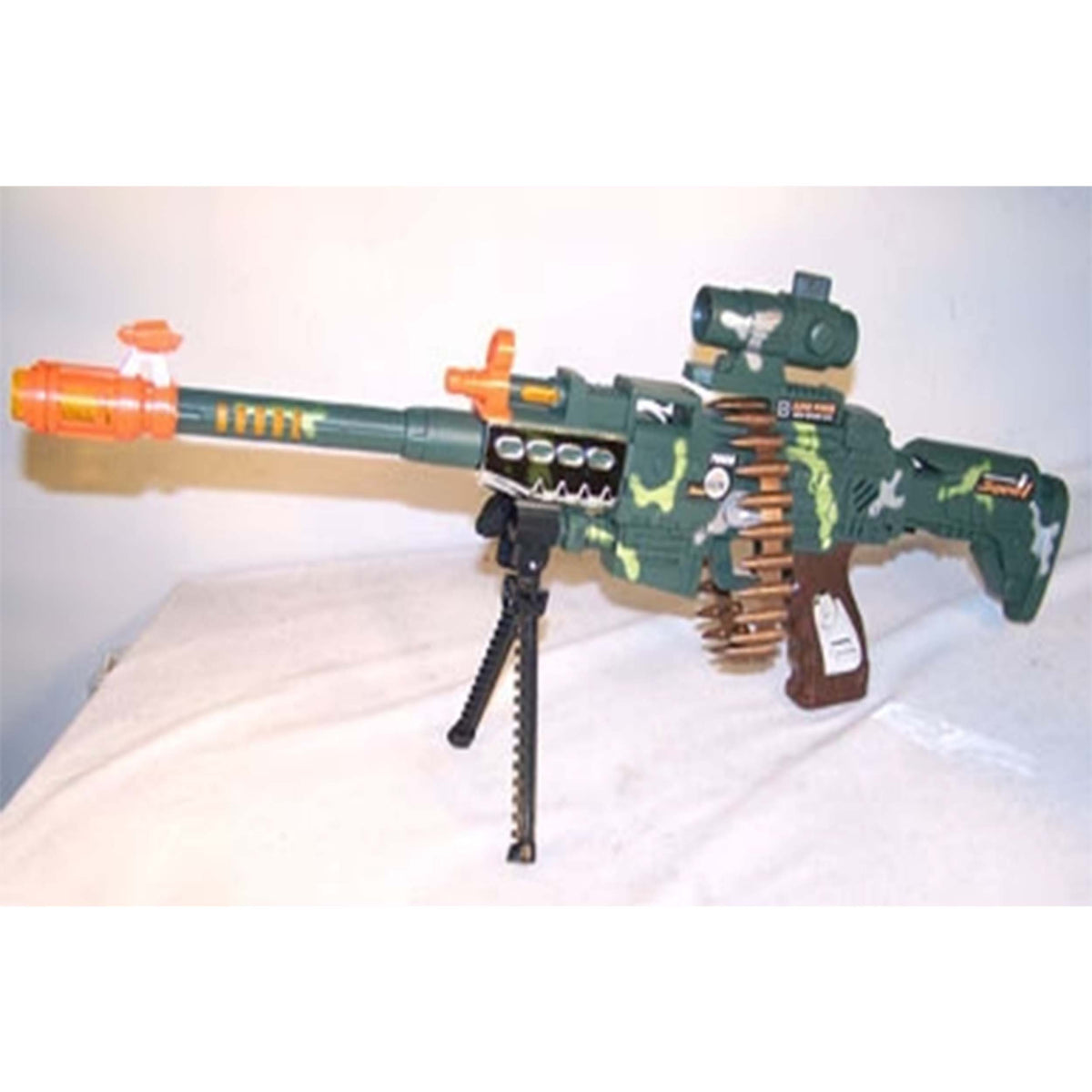 Wholesale Light-Up Machine Gun with Sound and Moving Bullets Battery Operated Toy Gun (Sold by the piece)