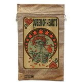 New Queen of Hearts Marijuana Burlap Bag - Stylish Cannabis Storage (Sold By Piece)