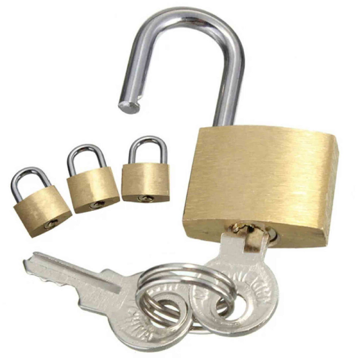 Bulk 2 PC Mini Brass Padlocks with Keys