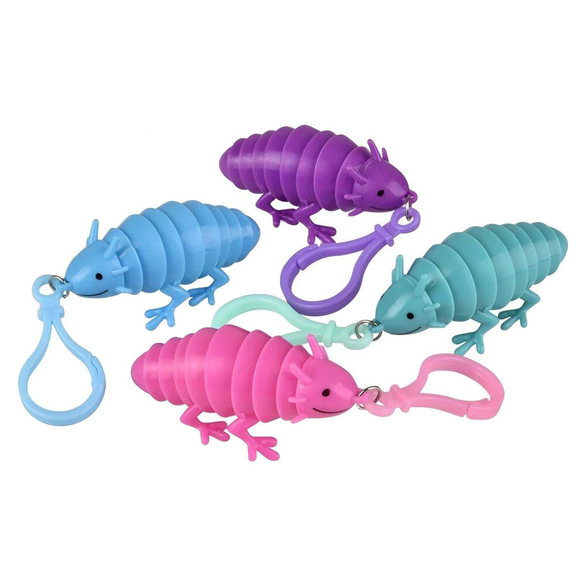 Mini Wiggle Axolotl Clip On Keychain For Kids in Bulk - Assorted