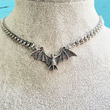 Wholesale Gothic Metal Bat Choker Necklace - Dark & Stylish Statement Jewelry (Sold By Piece)