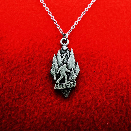 Wholesale New Stylish Believe Bigfoot Sasquatch Necklace on 20" Chain (Sold By Piece)