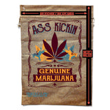 Wholesale New Ass Kickin' Pot Burlap Material Drawstring Bag (MOQ-6)