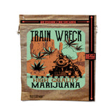 Wholesale New Stylish Train Wreck Printed Burlap Material Storage Bag (MOQ-6)