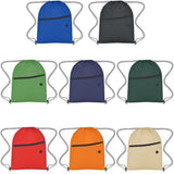 Non-Woven Sports Backpack with Front Zipper In Bulk- Assorted