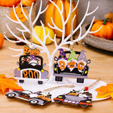 2907BA H3 New Halloween Decorations Pumpkin Dwarf Car Wooden Pendant Ghost Festival Ghost Boo Ornaments