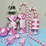 Christmas Decoration Children Dance Performance Crutch Candy Props Pink White Painted Studio Shooting Scene Layout