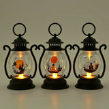 2808BA Halloween Decorations Retro Small Oil Lamp Electric Candle Lamp Satchel Kerosene Lamp Small Horse Lamp Creative Layout Gift