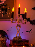 0709BA Halloween Decorations Kindergarten Scene Layout Atmosphere Dress up Props Luminous Skull Candle Lighting Small Ornaments