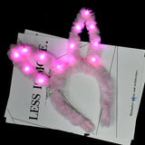 TA1510 Plush Rabbit Eared Luminous Headdress