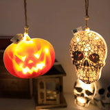 0709BA Halloween Decoration Light-Emitting Pumpkin Skeleton Props Haunted House Secret Room Bar Scenic Spot Night Show Party Decoration Pendant