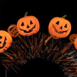 0207ba Export Large Goods Surplus Goods Pumpkin Lamp Halloween Dress up Pumpkin Headdress Hair Multi-Mode Glowing Headdress Hoop