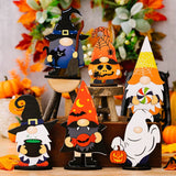 2907BA H3 New Halloween Decorations Ghost Festival Creative Small Ornaments Wooden Dwarf Ghost Atmosphere Ornaments