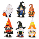 2907BA H3 New Halloween Decorations Ghost Festival Creative Small Ornaments Wooden Dwarf Ghost Atmosphere Ornaments