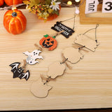 2907BA Halloween Decoration Wooden Board Door Hanging Pumpkin Ghost Pendant Background Wall Pendant Party Scene Arrangement Decoration Listing